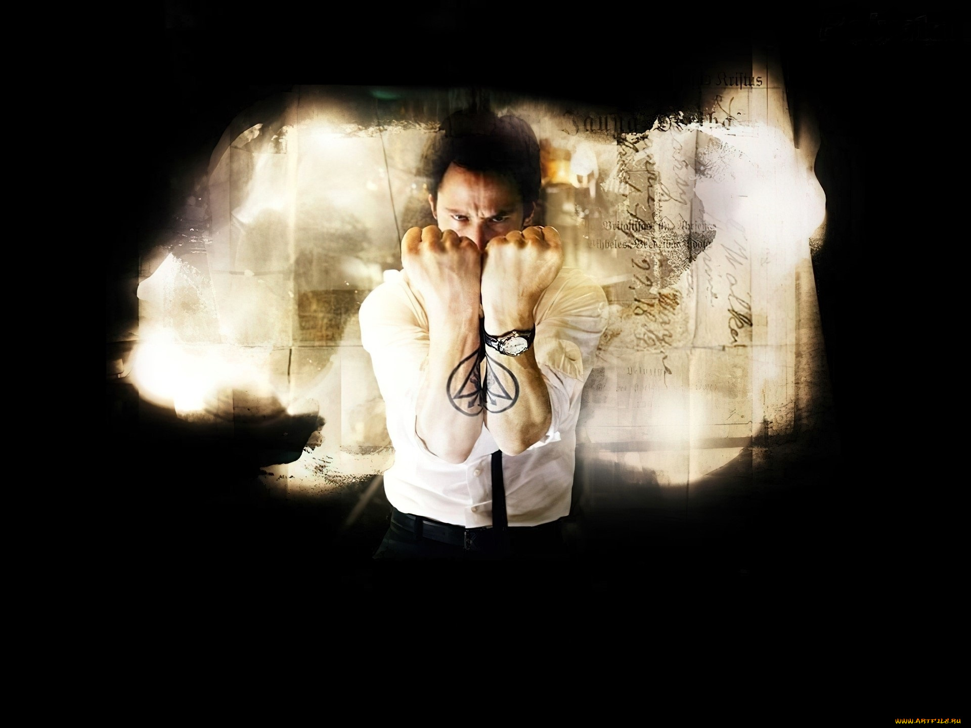 кино, фильмы, constantine, константин, кулаки, часы, знак