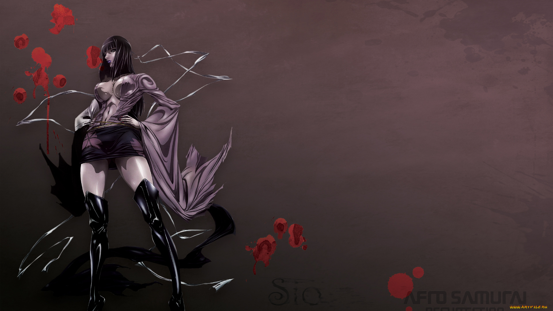 аниме, afro, samurai