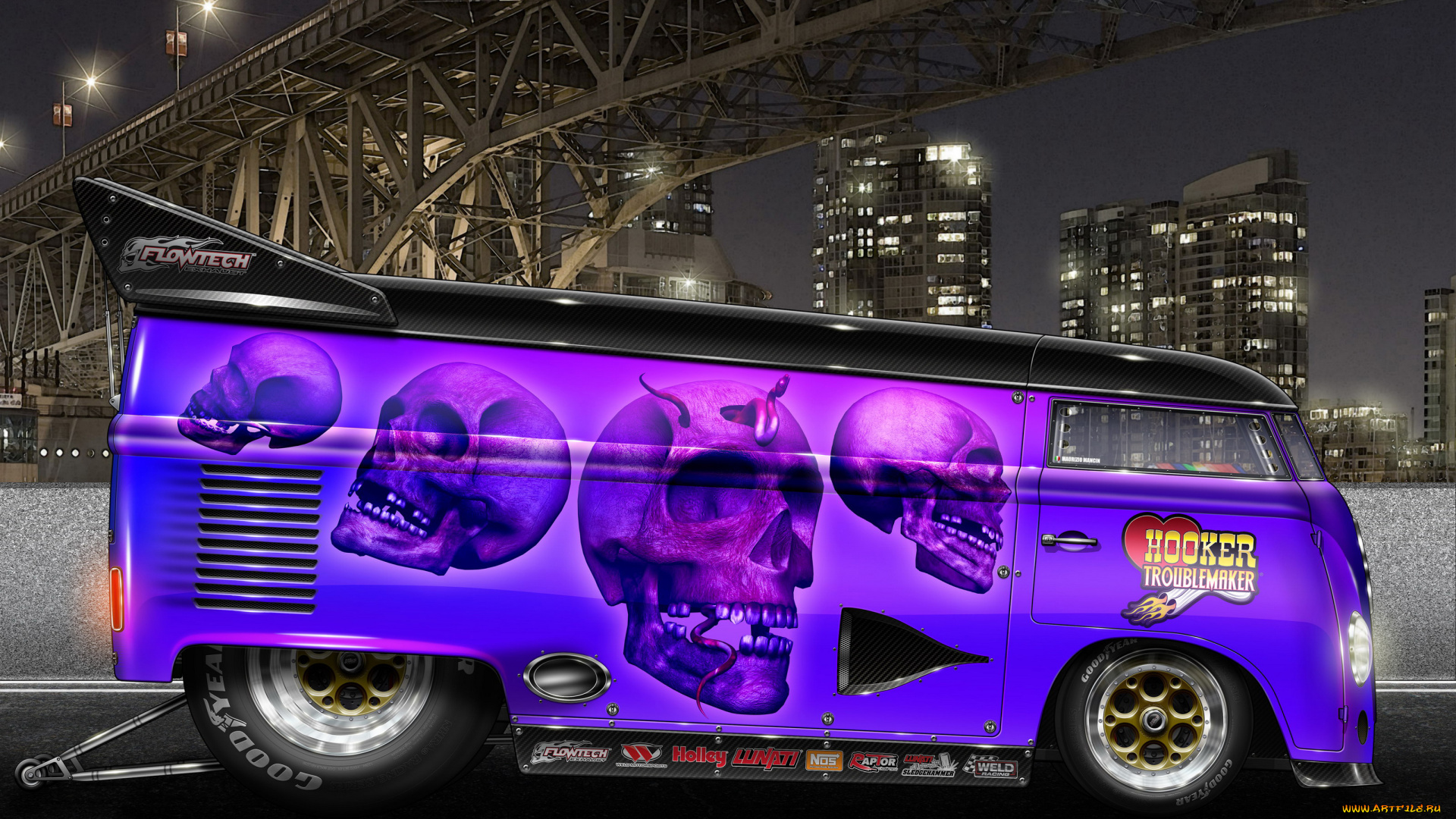 автомобили, векторная, графика, мост, дорога, автомобиль