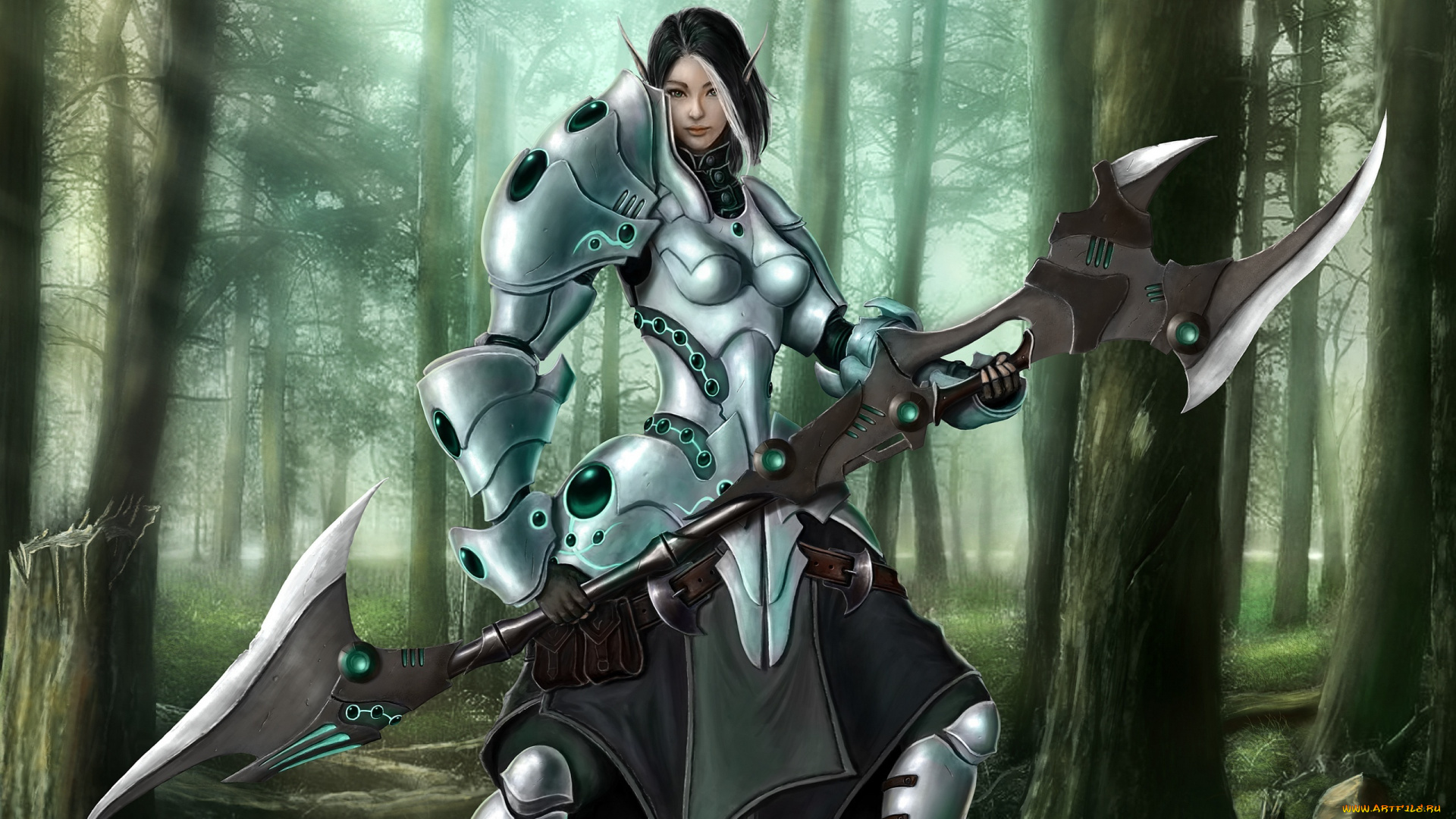 фэнтези, эльфы, воительница