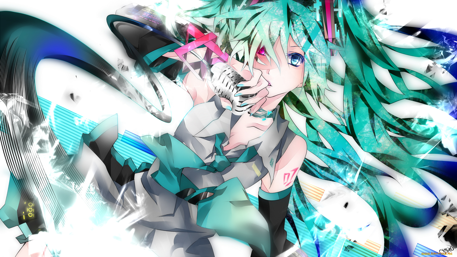 hatsune, miku, аниме, vocaloid