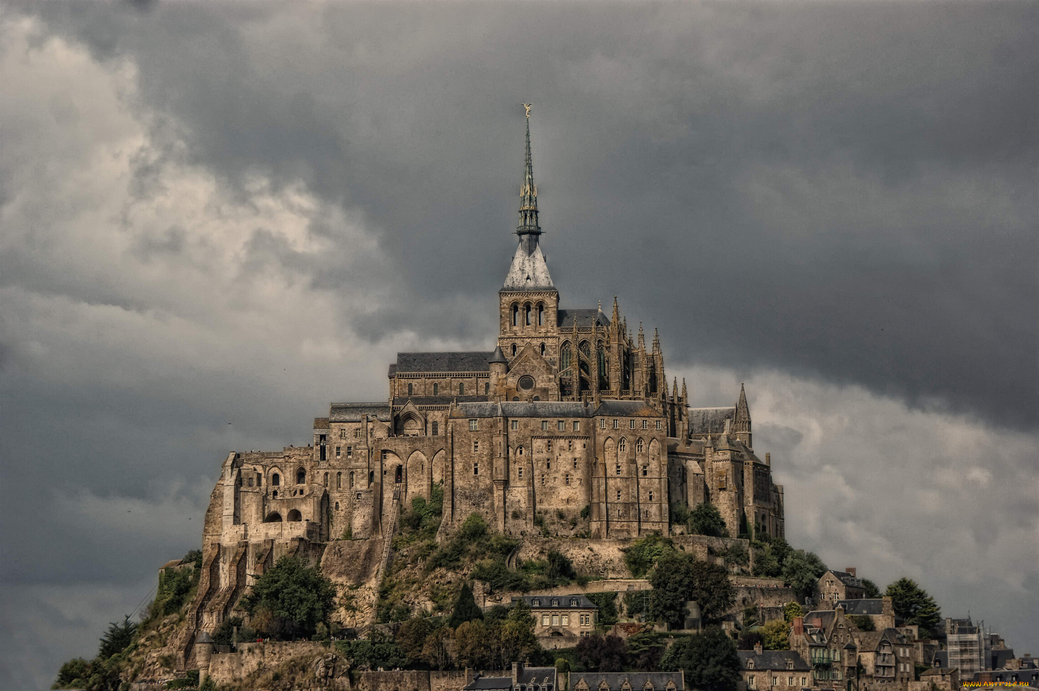 mont, saint, michel, france, города, крепость, мон, сен, мишель, франция, монастырь, saint-michel
