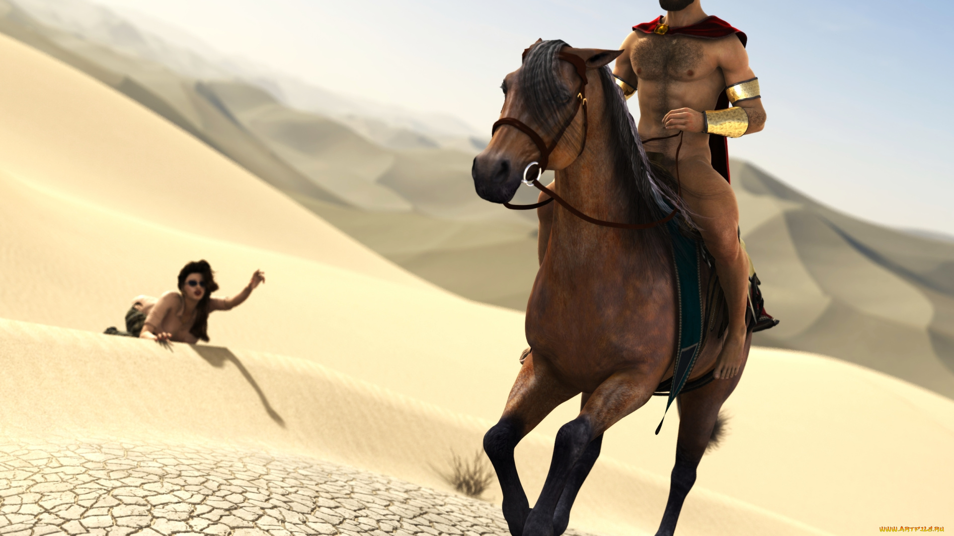 3д, графика, люди, , people, пустыня, хан