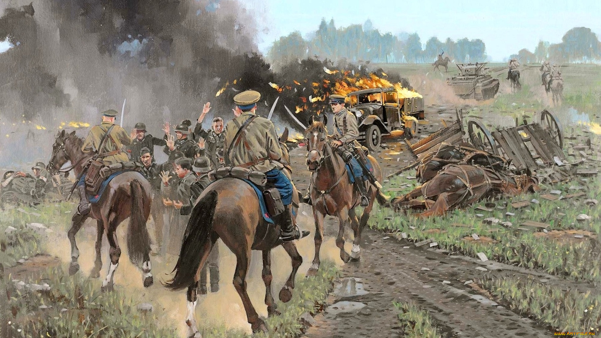 рисованные, армия, солдаты