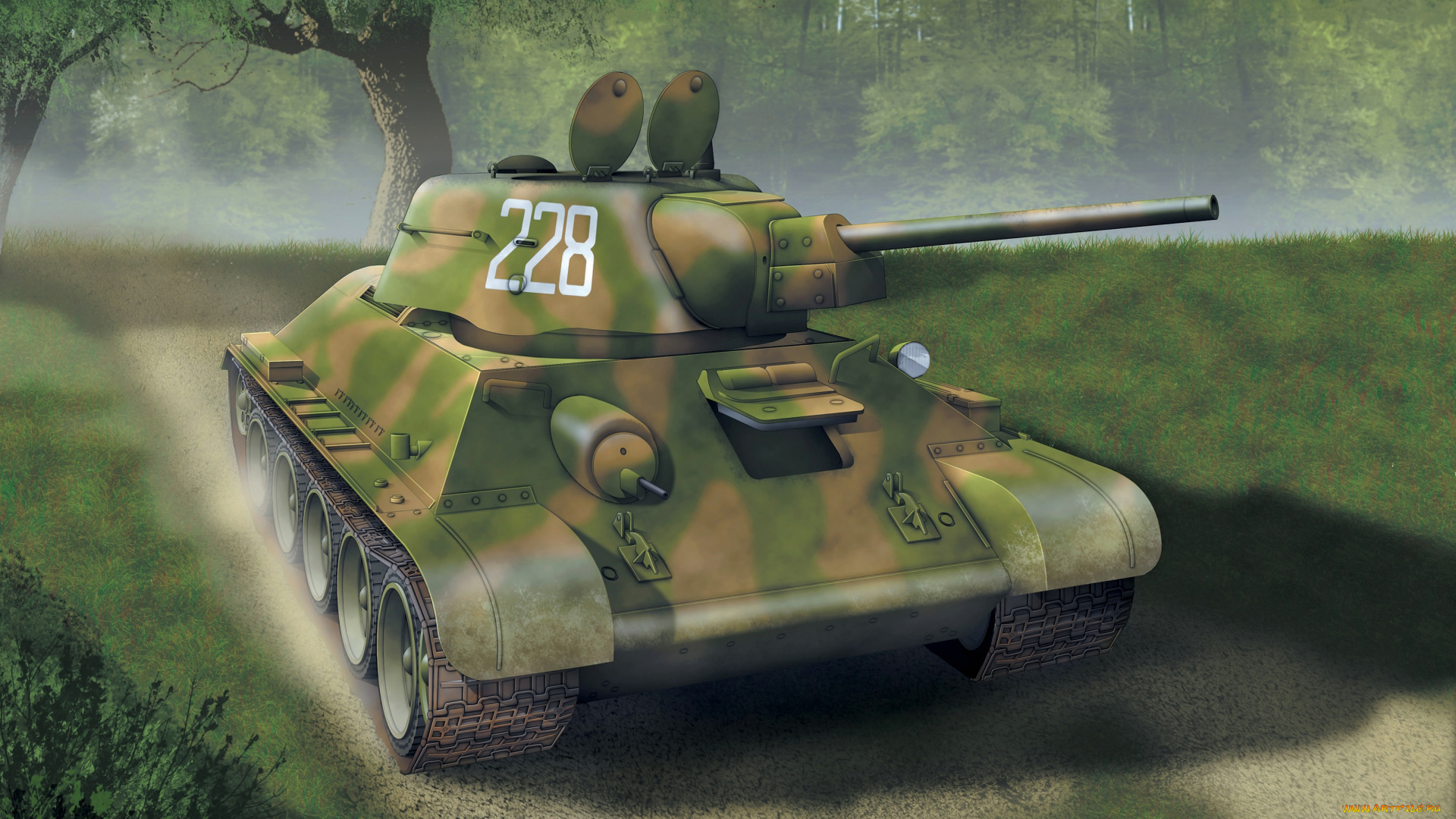 рисованные, армия, танк