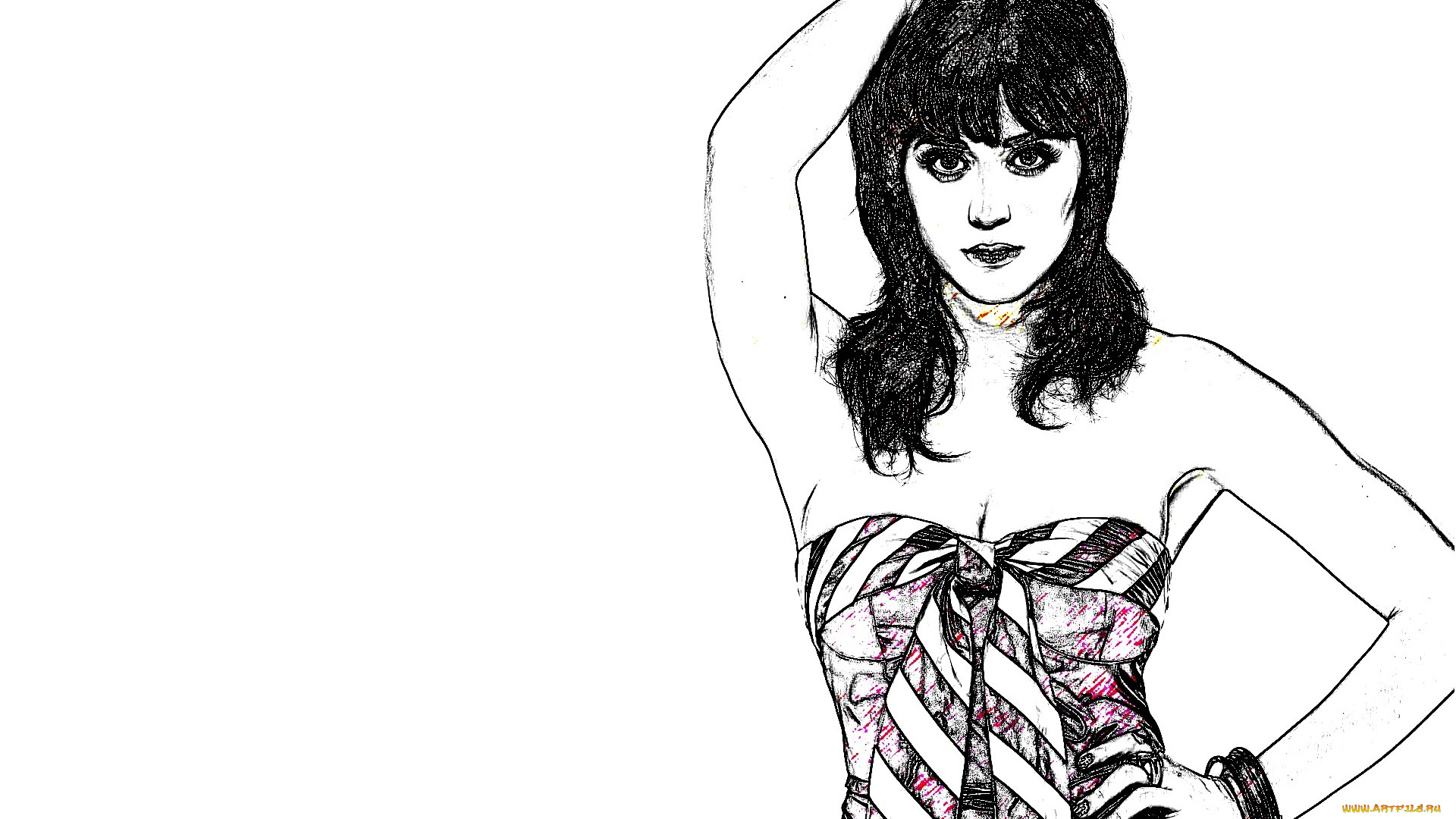 рисованные, люди, кэти, перри