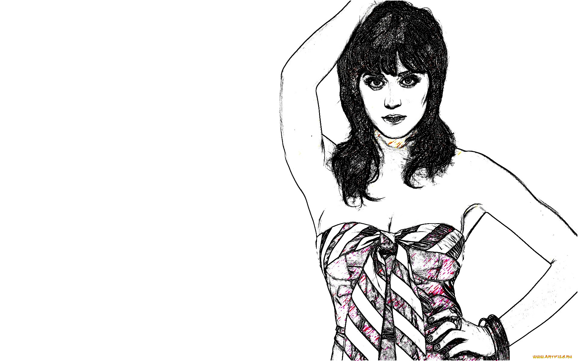 рисованные, люди, кэти, перри