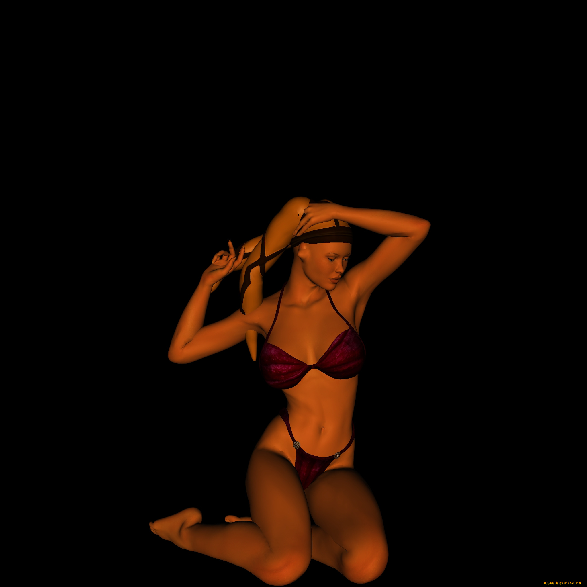 3д, графика, существа, , creatures, фон, взгляд, купальник