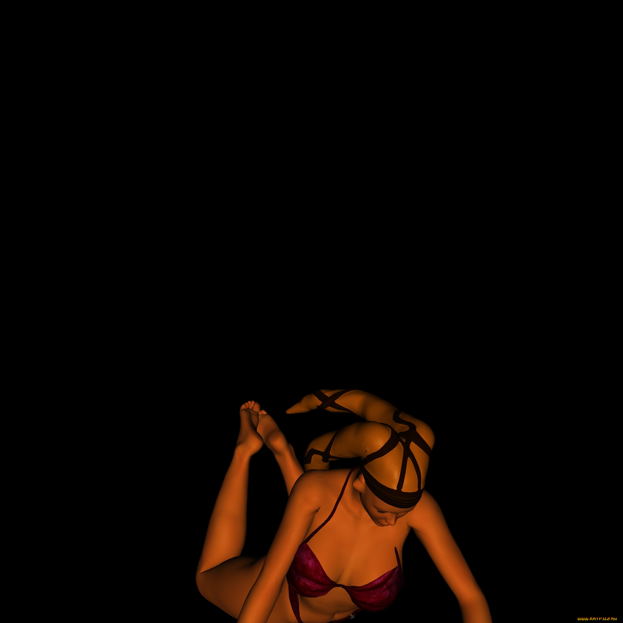 3д, графика, существа, , creatures, взгляд, купальник, фон