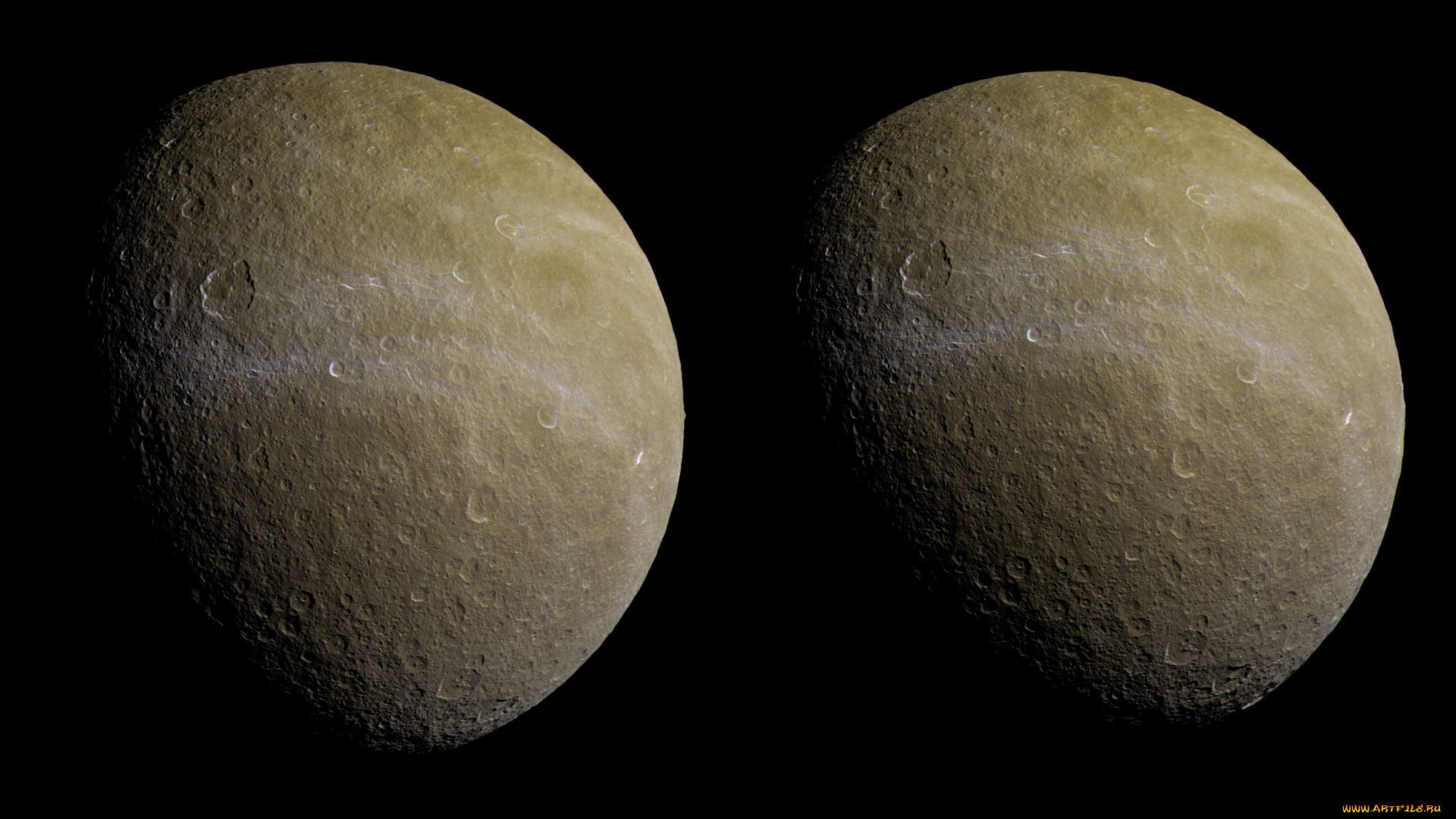 космос, спутники, сатурна, сатурна, спутник, по, величине, второй, рея