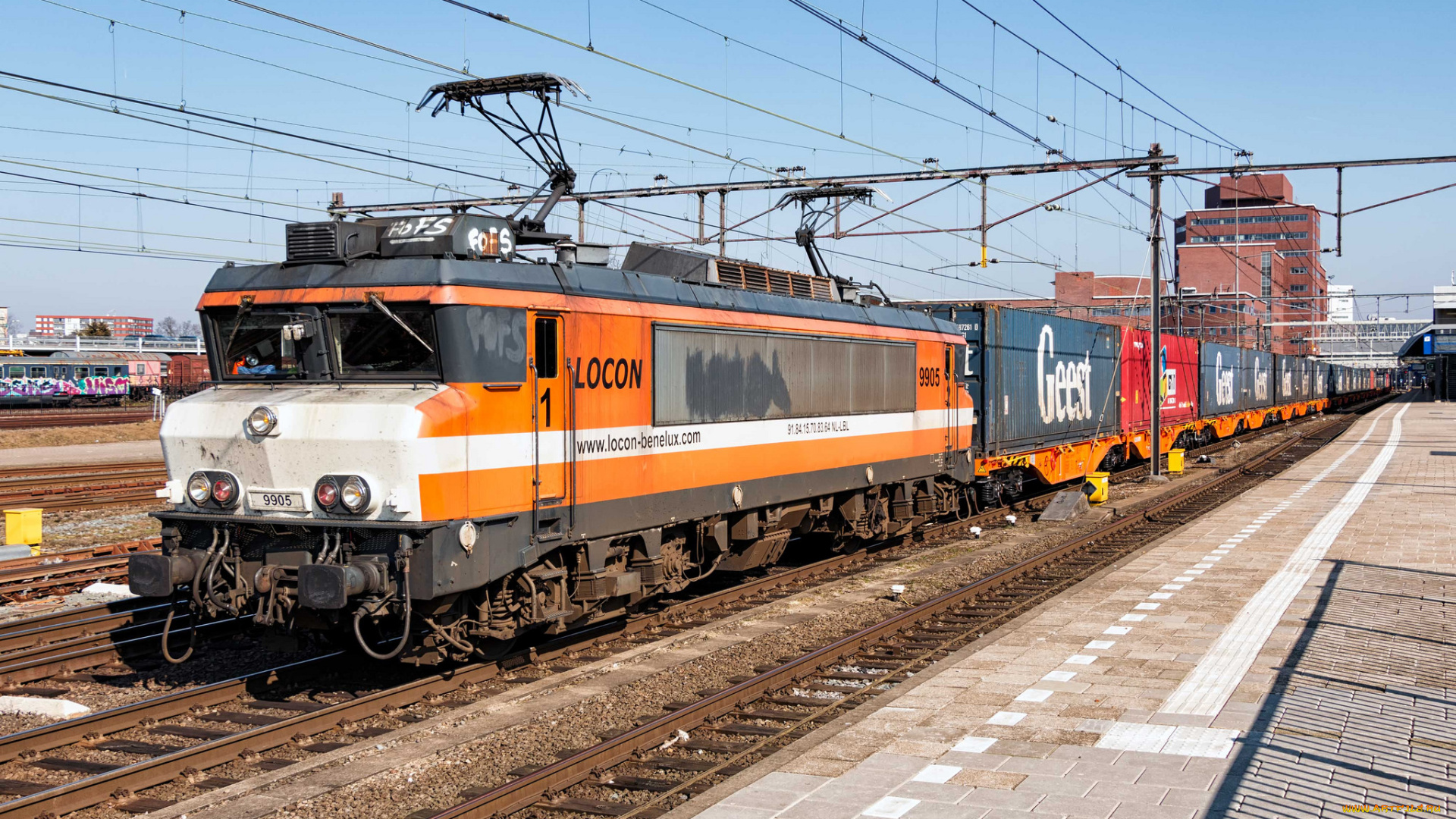 техника, электровозы, рельсы, локомотив, состав