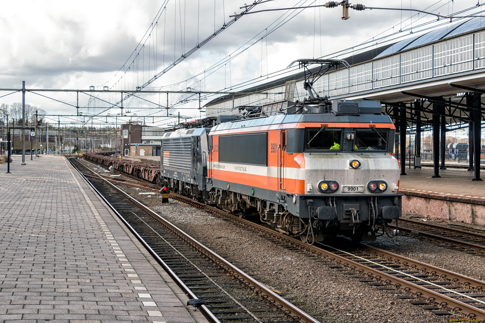 техника, электровозы, рельсы, локомотив, состав