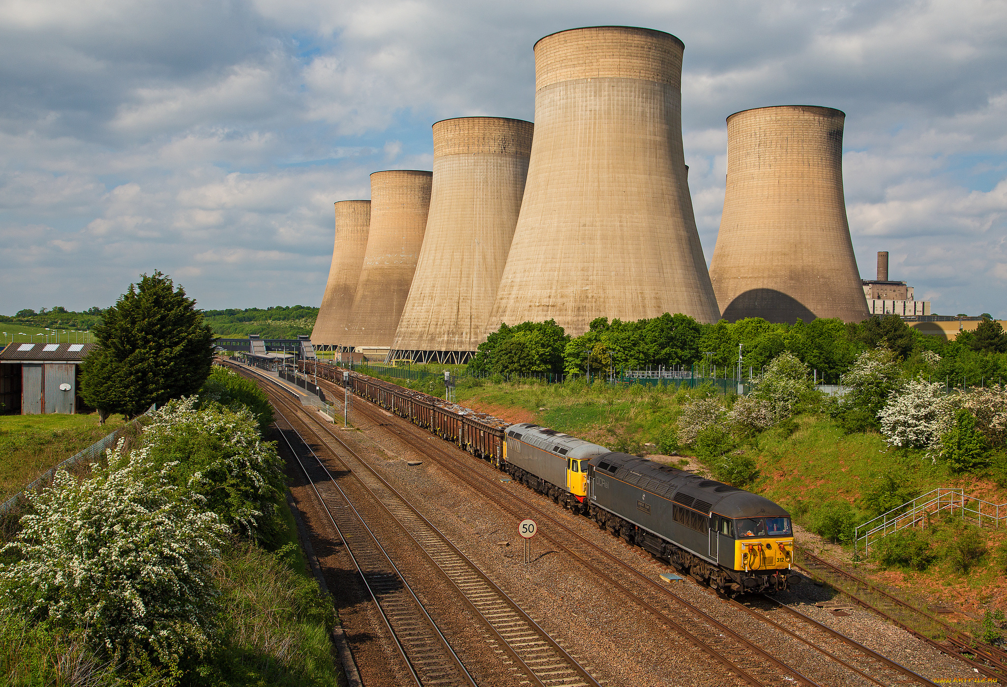 техника, поезда, рельсы, локомотив, состав