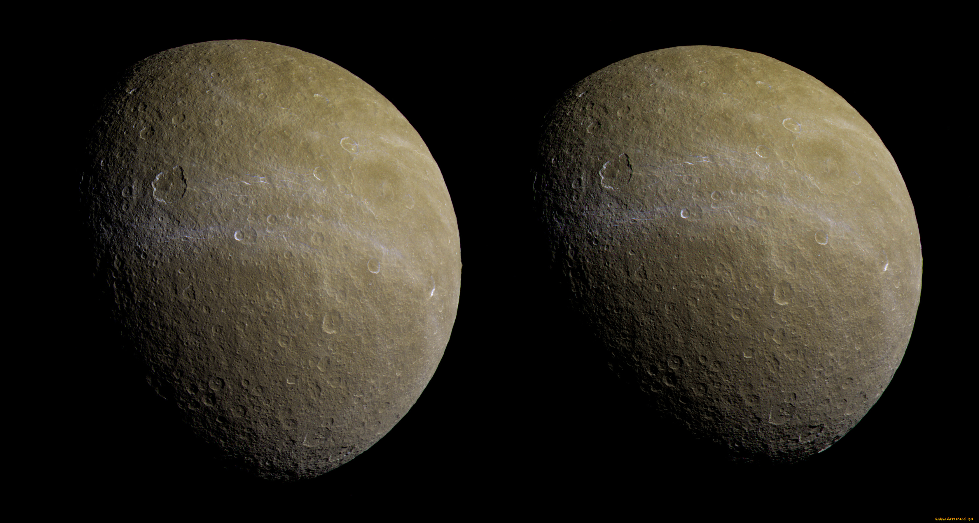 космос, спутники, сатурна, сатурна, спутник, по, величине, второй, рея