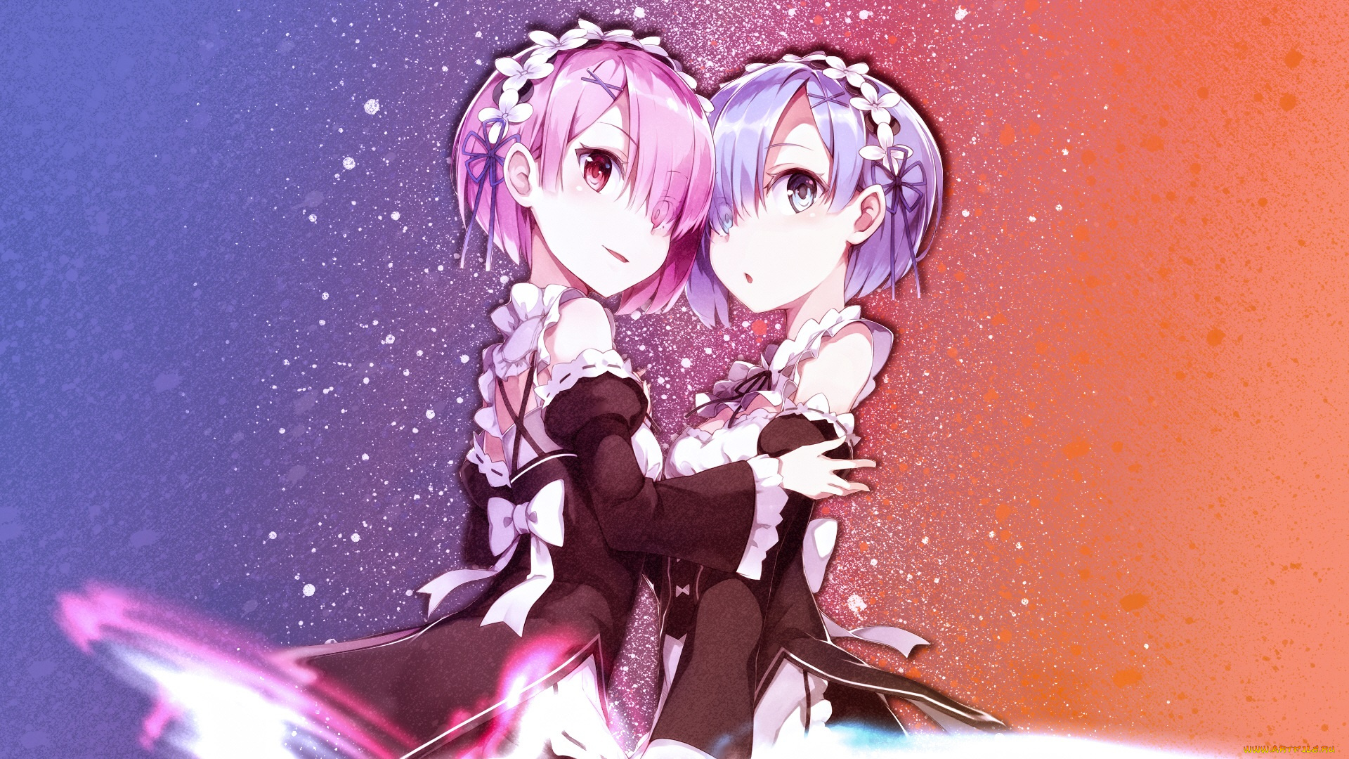 аниме, re, , zero, kara, hajimeru, isekai, seikatsu, рем, рам