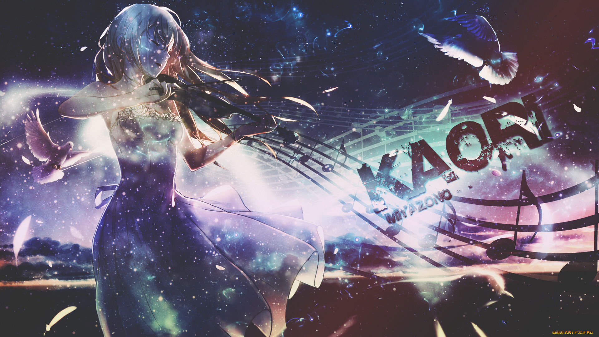 аниме, shigatsu, wa, kimi, no, uso, твоя, апрельская, ложь