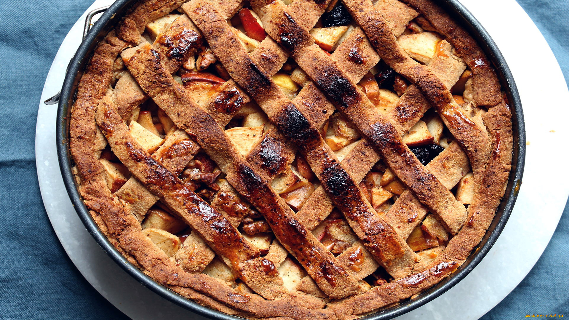еда, пироги, яблочный, пай