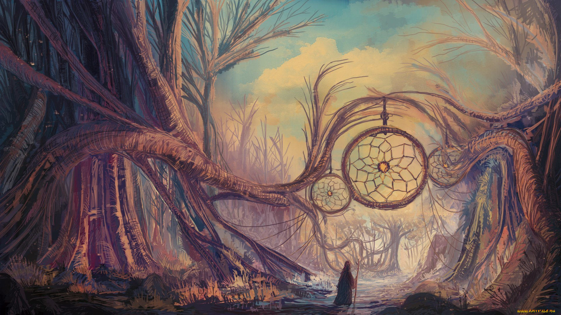 фэнтези, пейзажи, ловец, снов, арт, фентези, manu, micheler