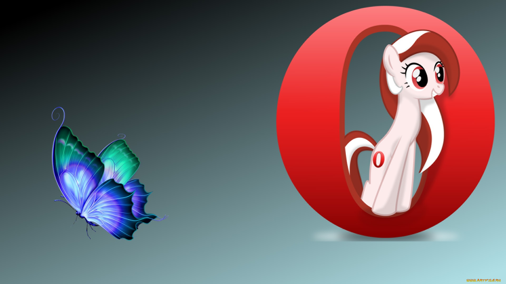 компьютеры, opera, логотип, фон