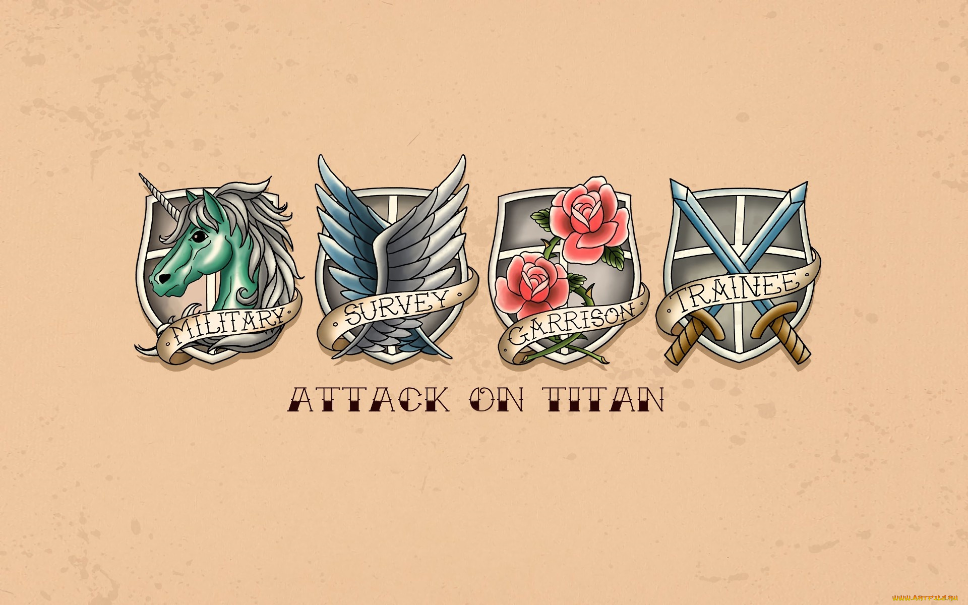 аниме, shingeki, no, kyojin, attack, on, titan