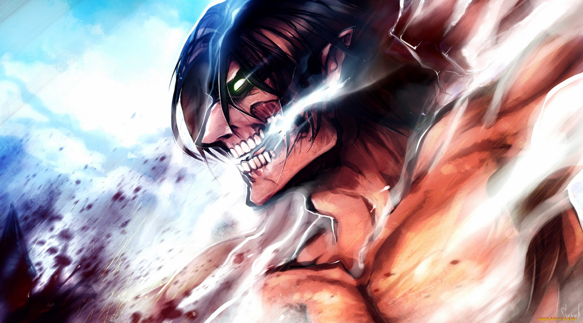 аниме, shingeki, no, kyojin, титан