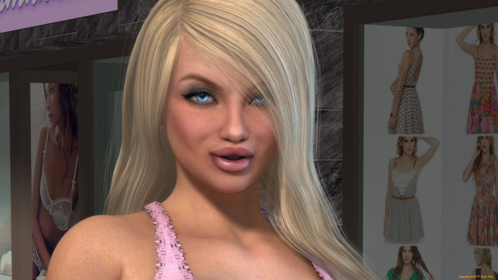 3д, графика, портрет, , portraits, взгляд, девушка, фон