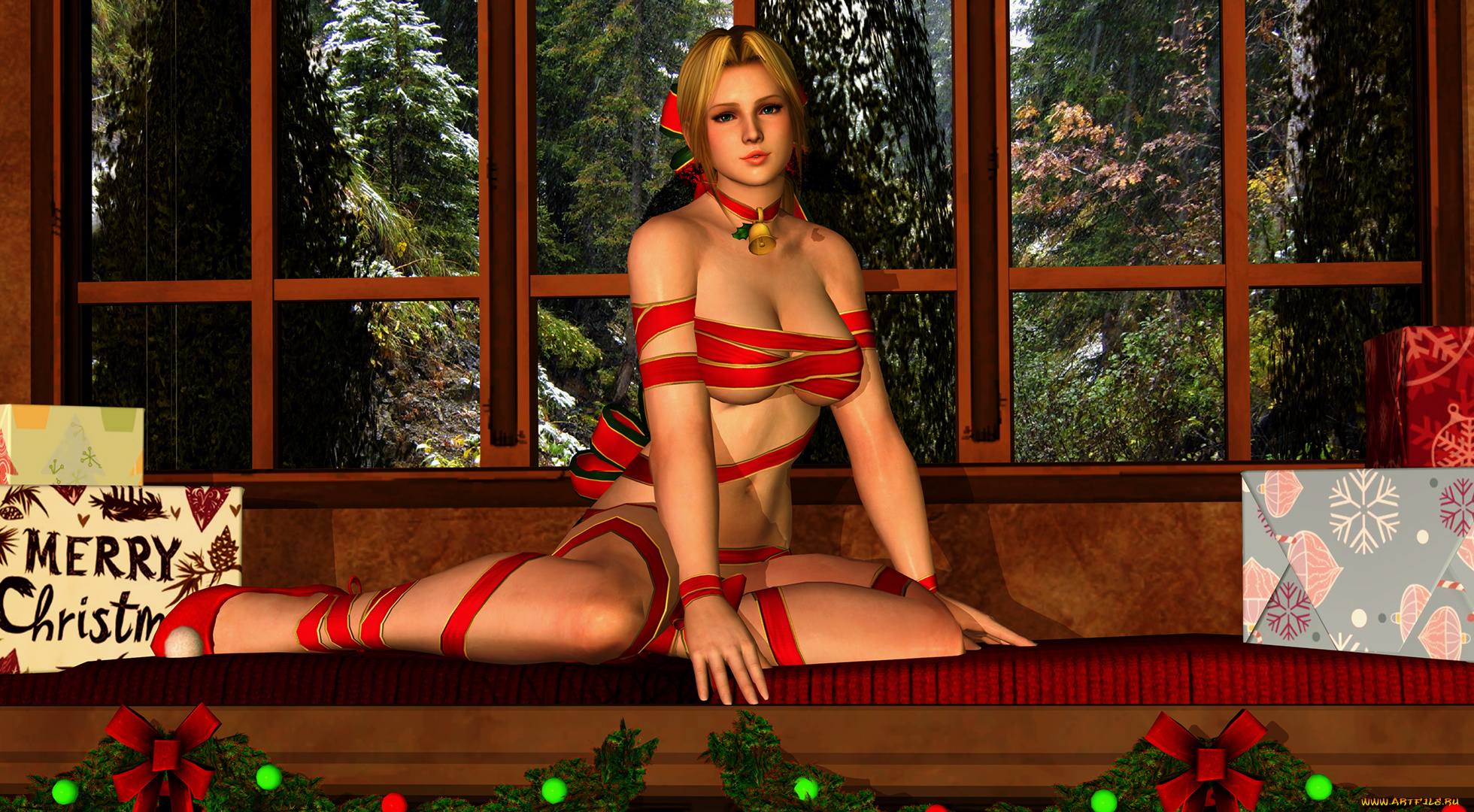 3д, графика, праздники, , holidays, фон, взгляд, девушка