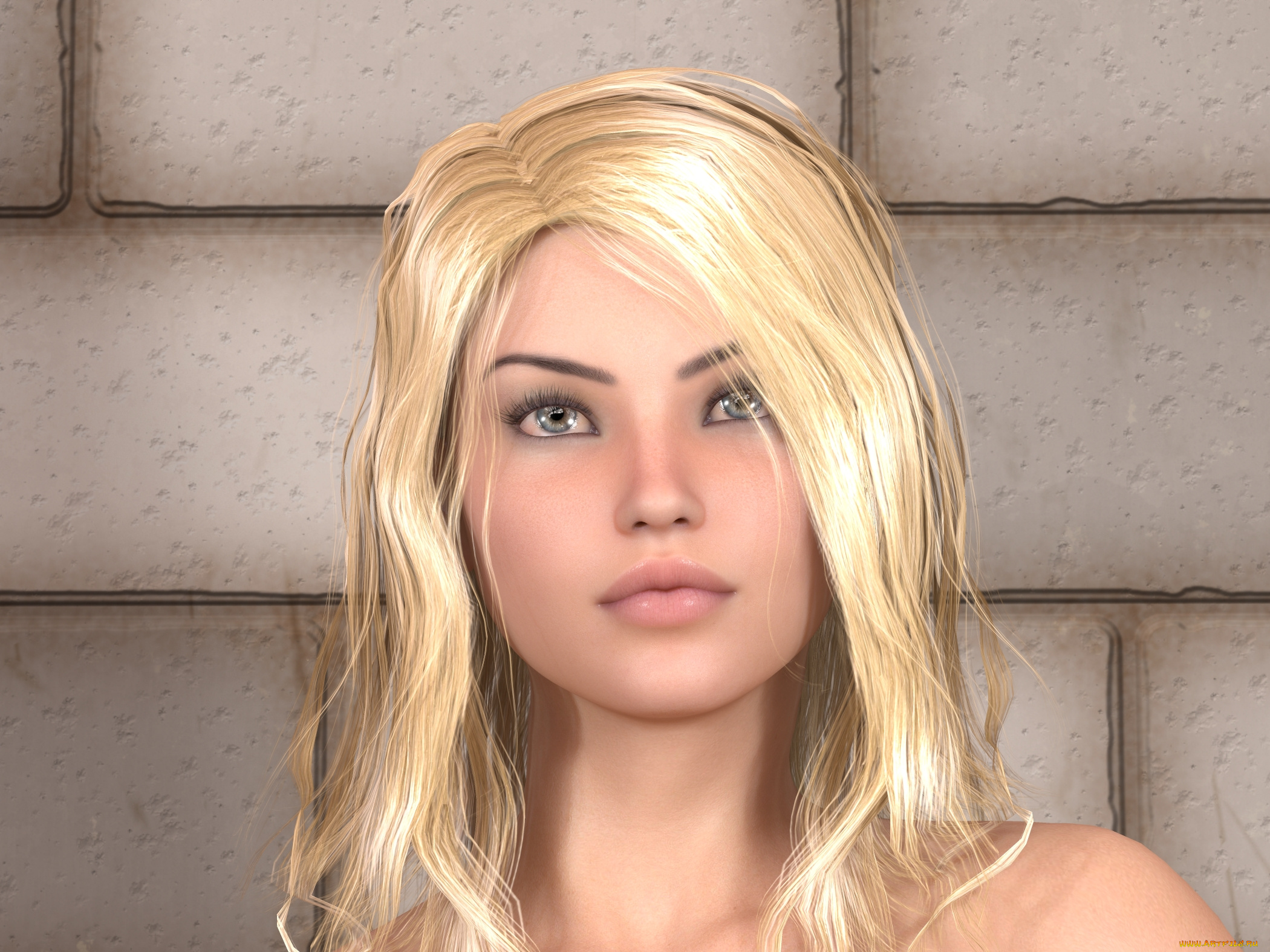 3д, графика, портрет, , portraits, девушка, взгляд, фон