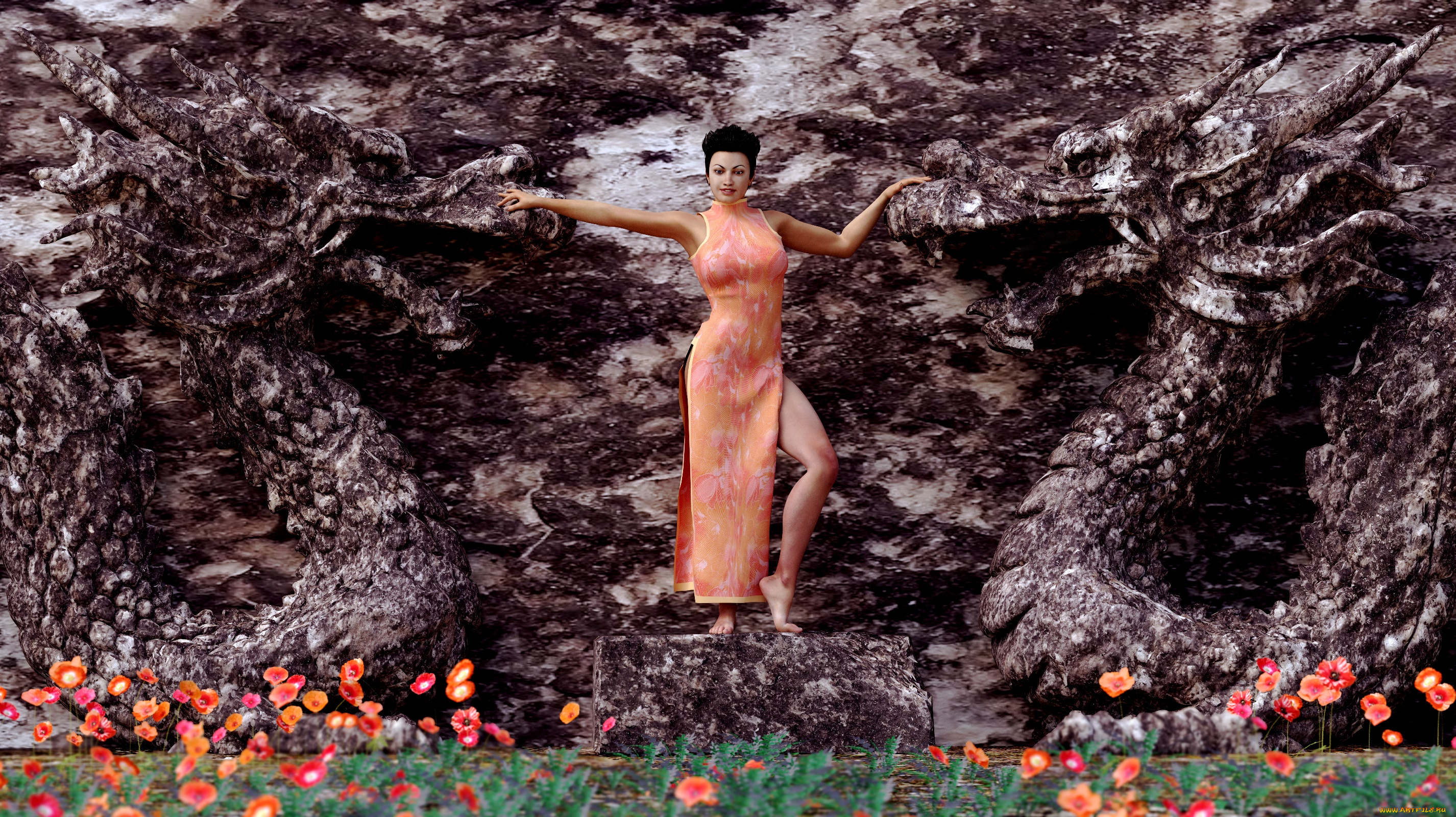 3д, графика, люди, , people, девушка, взгляд, фон