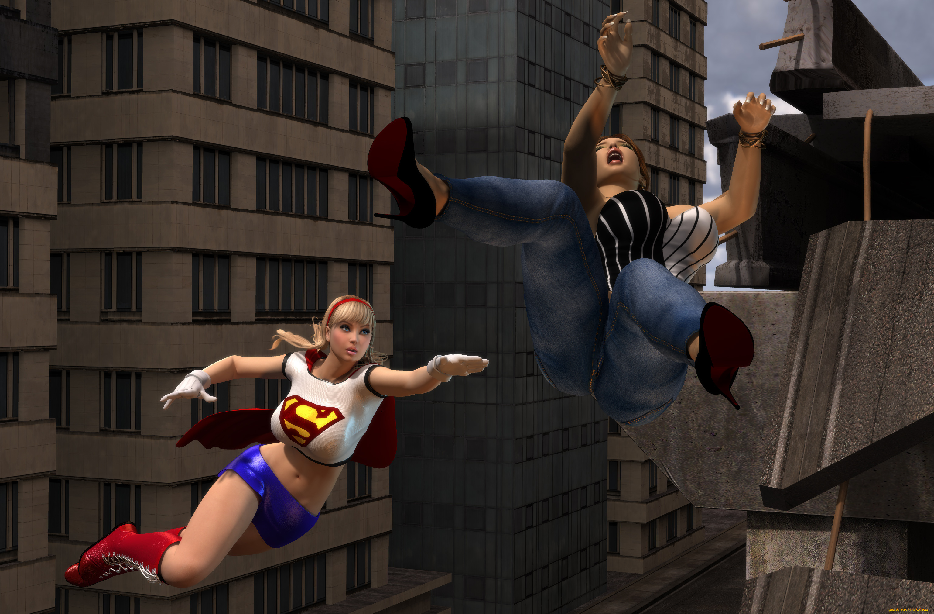 3д, графика, фантазия, , fantasy, девушки, взгляд, фон