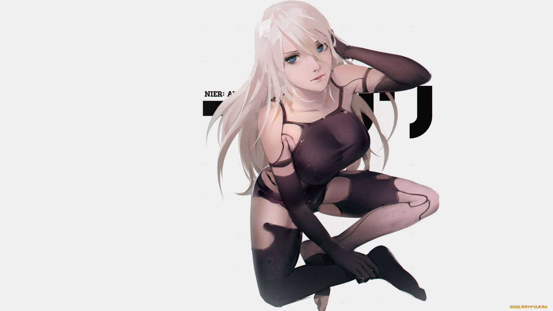 видео, игры, nier, , automata, девушка, андроид