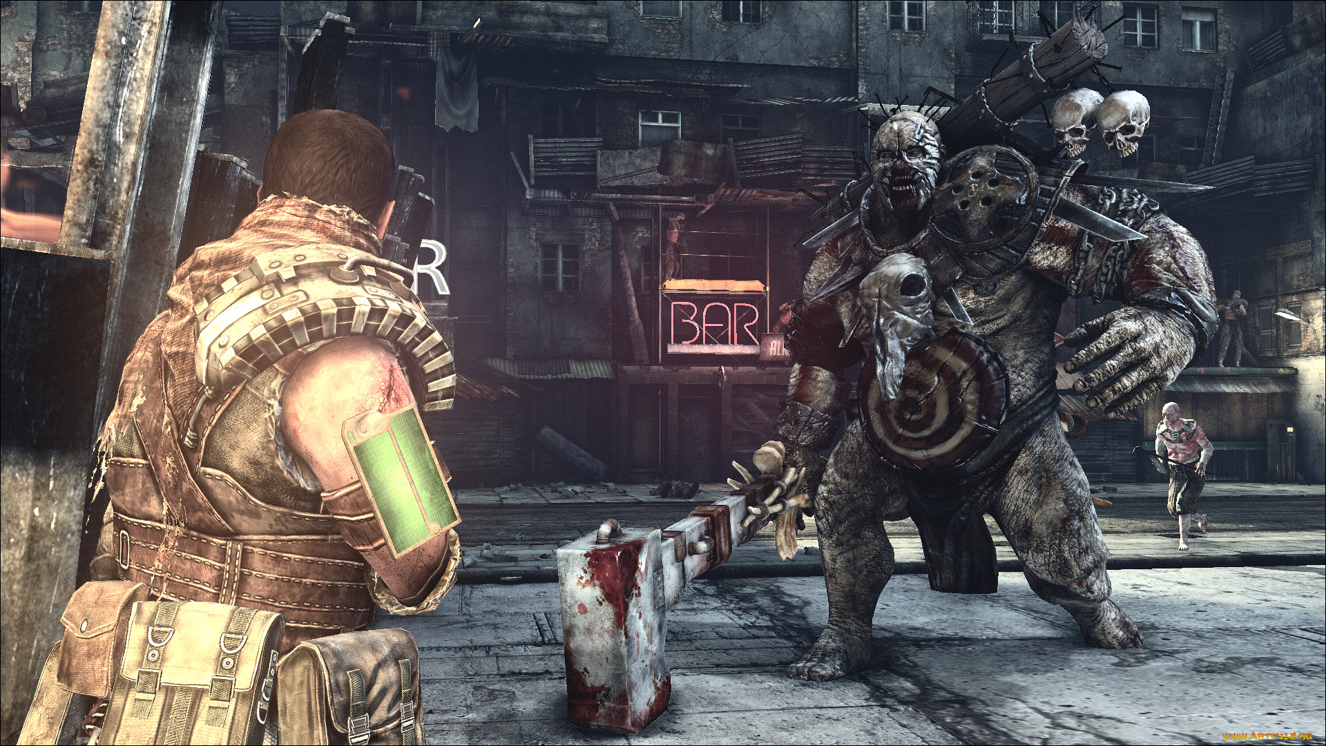 видео, игры, afterfall, , insanity, человек, оружие, монстр, улица