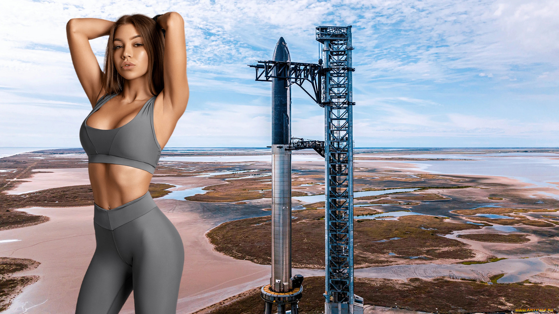 девушки, -, креатив, , косплей, девушка, ракета