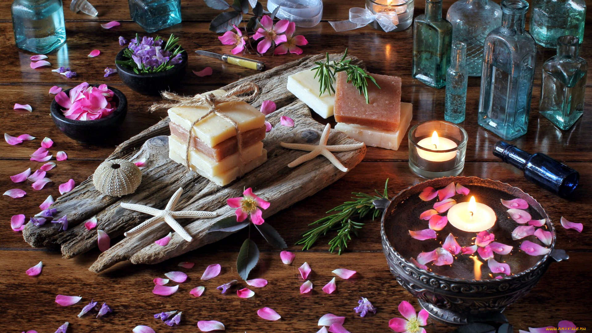 разное, косметические, средства, , духи, свечи, мыло, лепестки