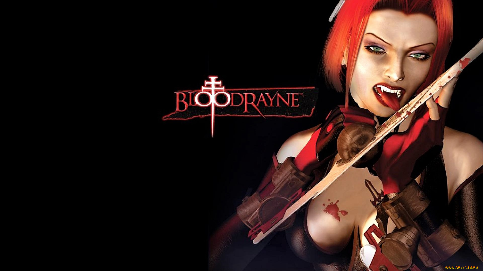 видео, игры, bloodrayne, вампир, кровь, оружие