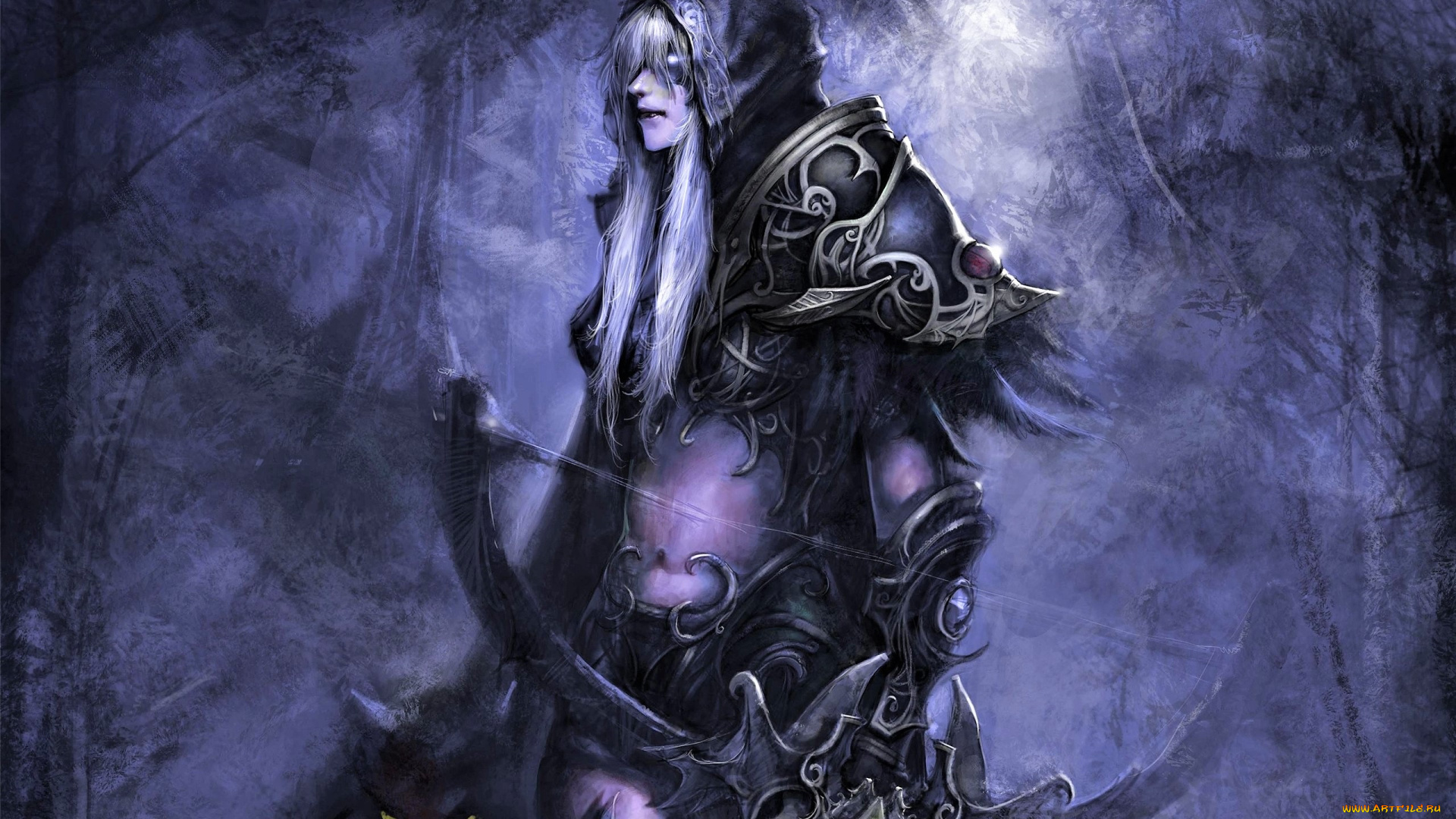 видео, игры, world, of, warcraft, эльф, броня, лук