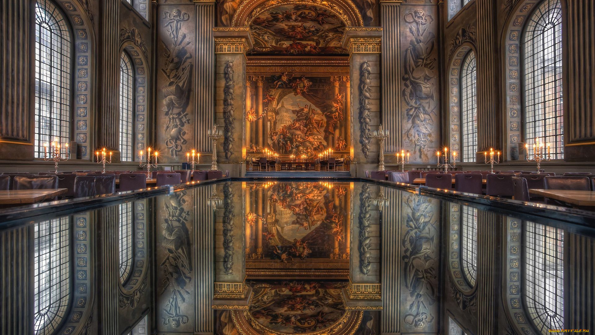 интерьер, дворцы, , музеи, в, помещении, искусство, внутри, религия, потолок, собор, готический, oтражeниe