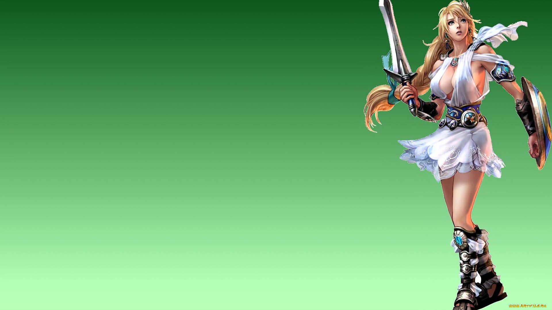 видео, игры, soulcalibur, девушка, щит, меч