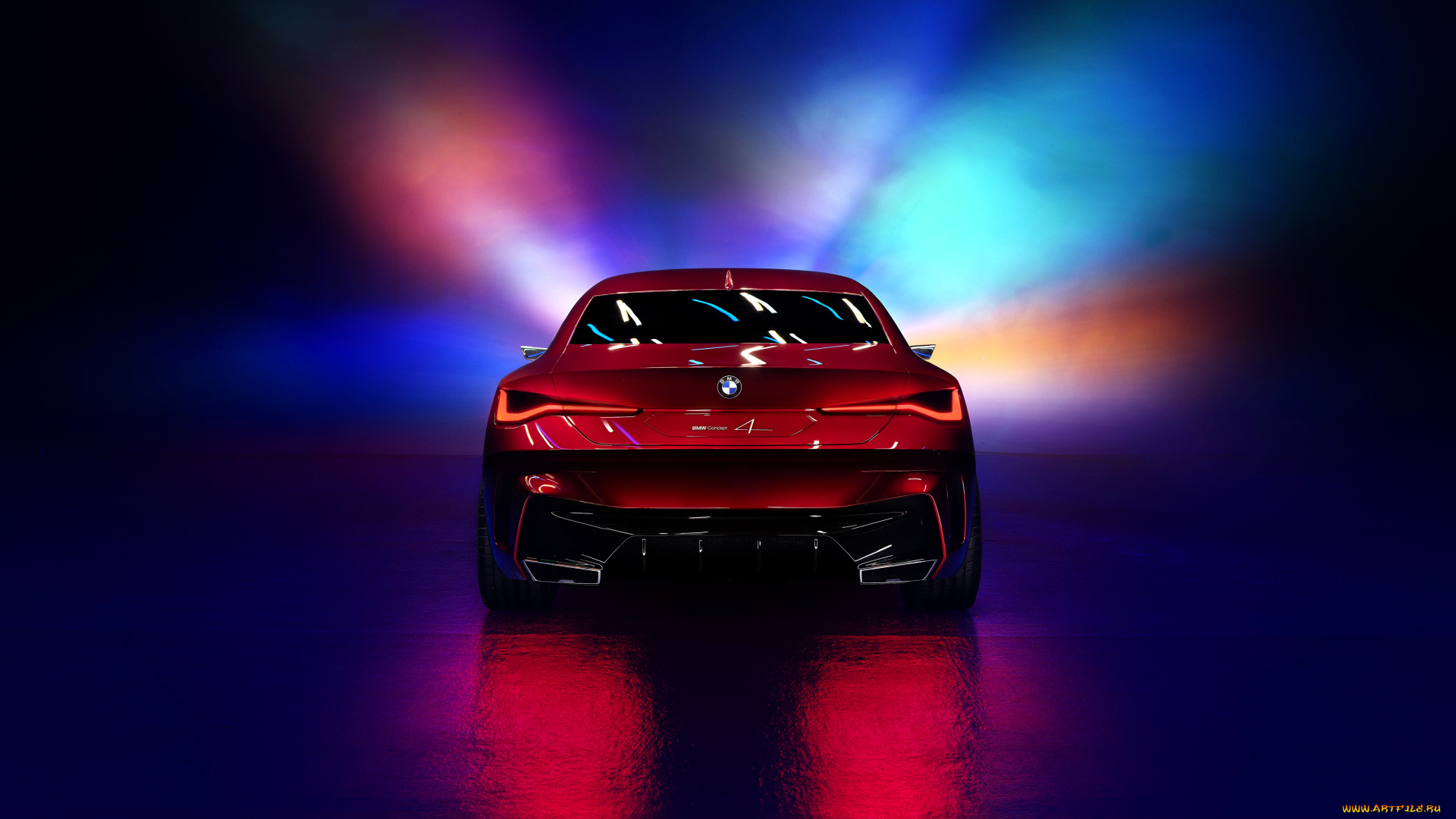 автомобили, bmw, бмв, красный, свет, неон