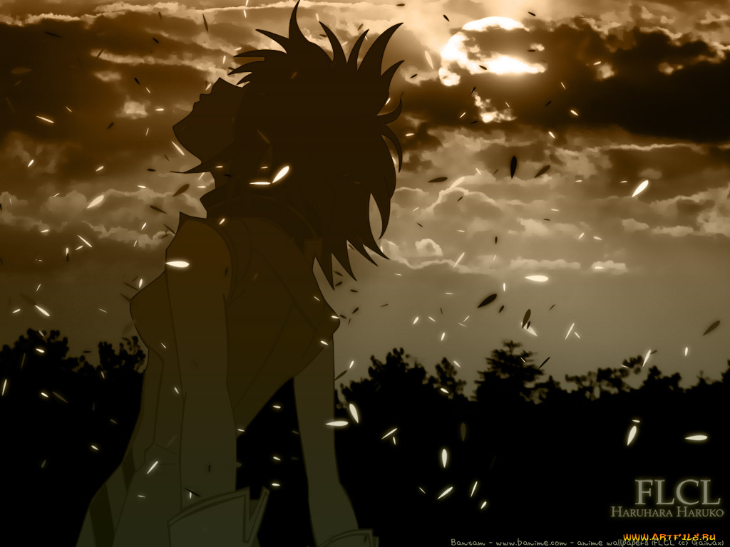 смерть, ангела, аниме, flcl