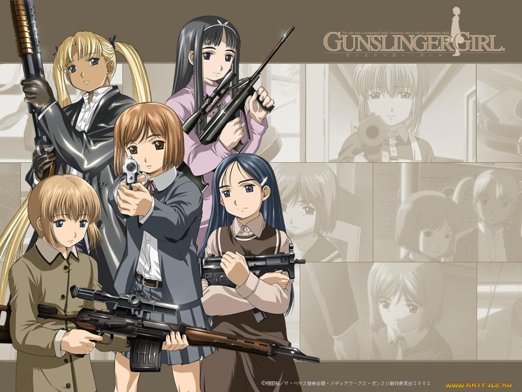 аниме, gun, slinger, girl