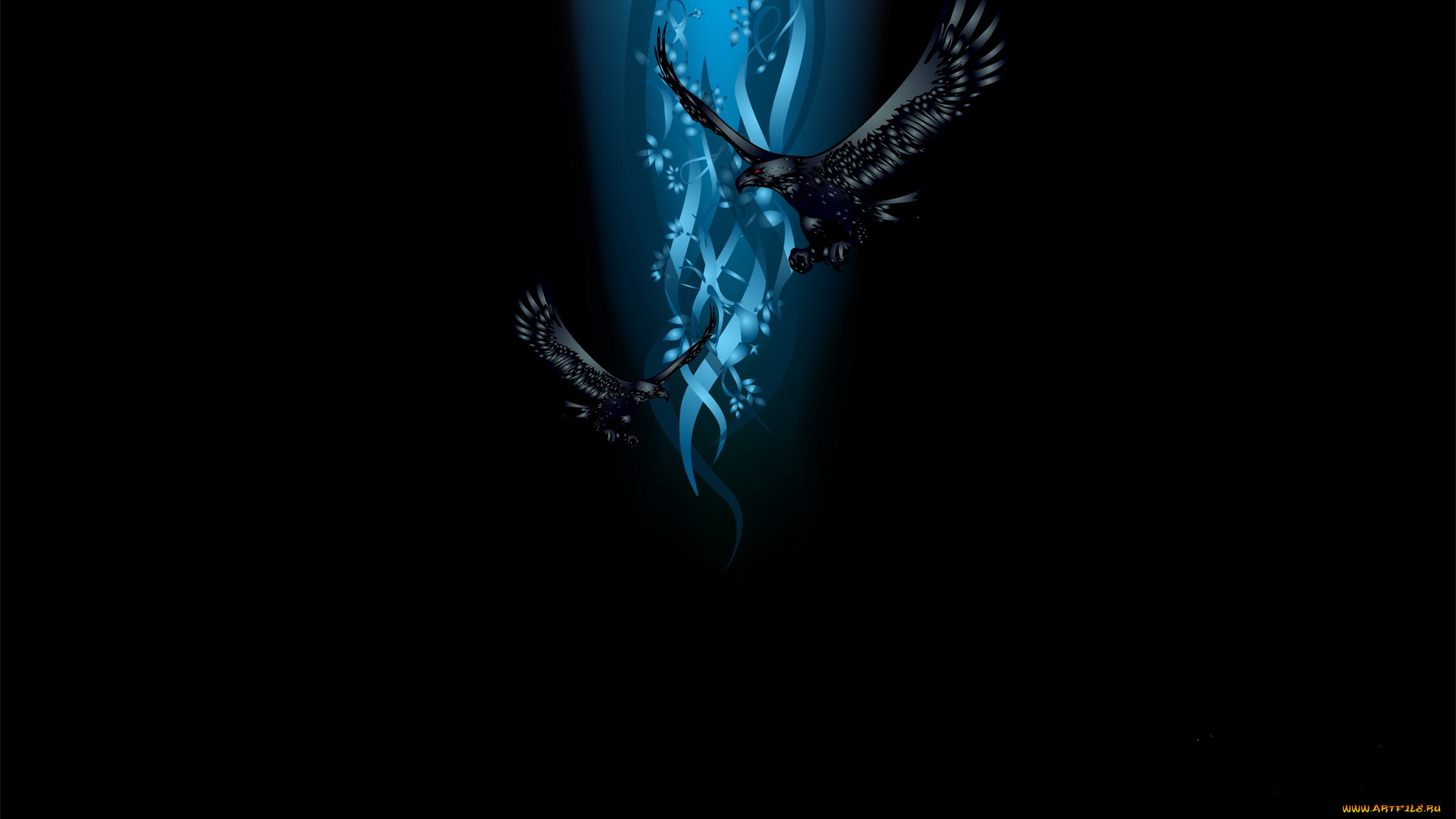 3д, графика, animals, животные, орлы, тёмный