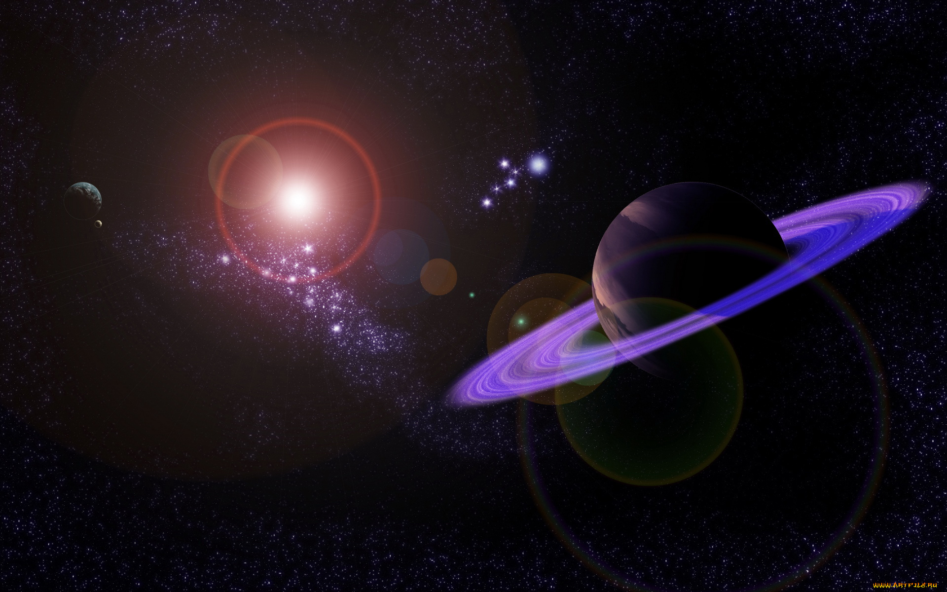 космос, сатурн, звёзды