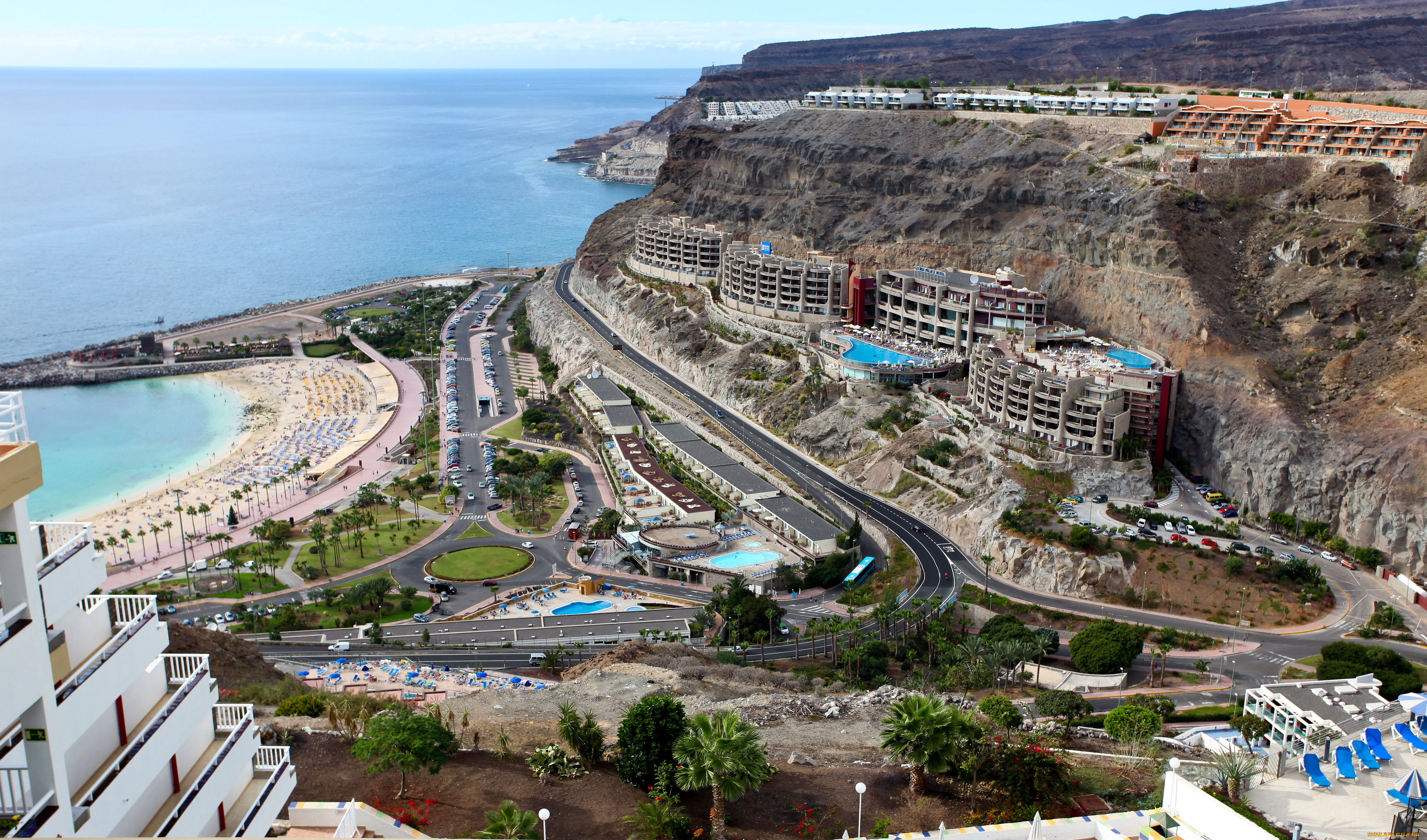 испания, канарские, острова, моган, города, панорамы, побережье, дорога, море