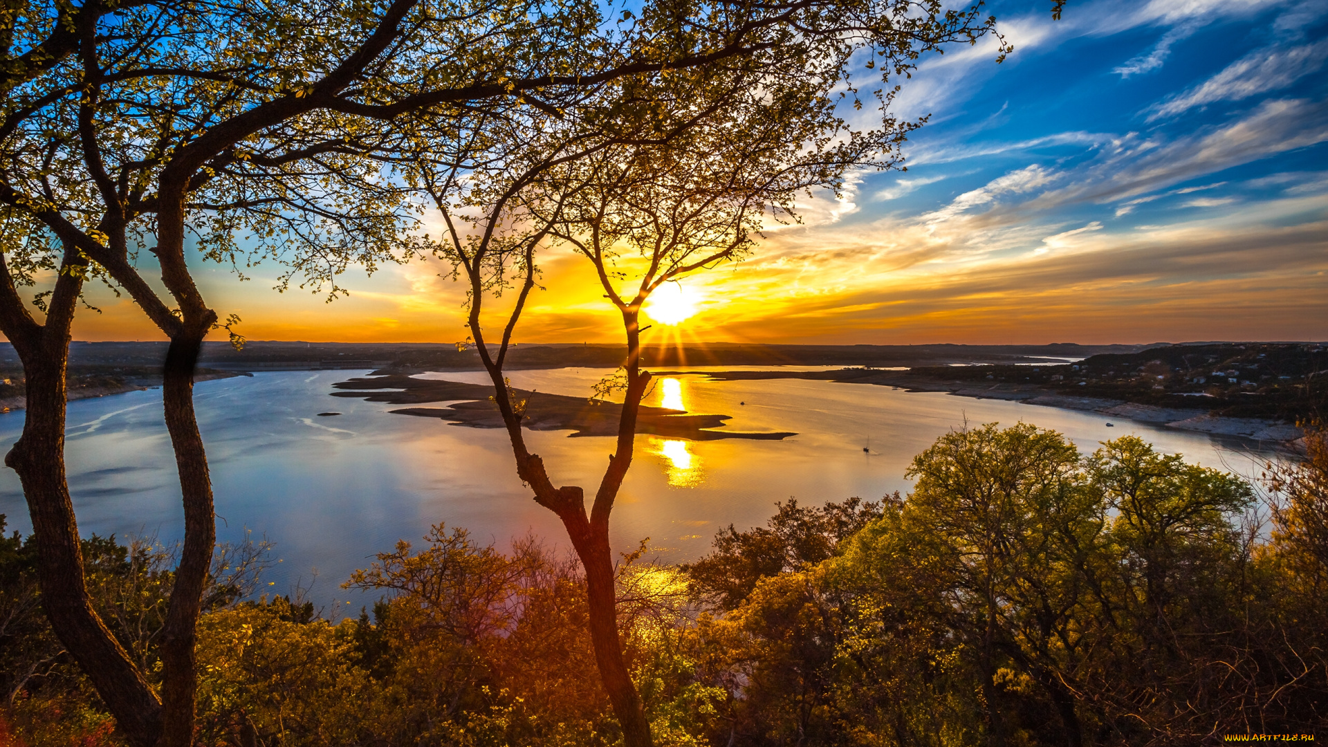 lake, travis, in, austin, , texas, природа, восходы, закаты, пейзаж, деревья, austin, texas, остин, озеро, трэвис, закат, lake, travis, техас
