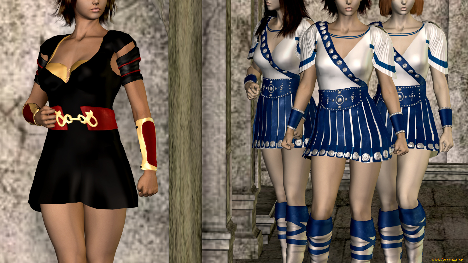 soleil, 3д, графика, фантазия, , fantasy, фон, взгляд, девушки, борьба