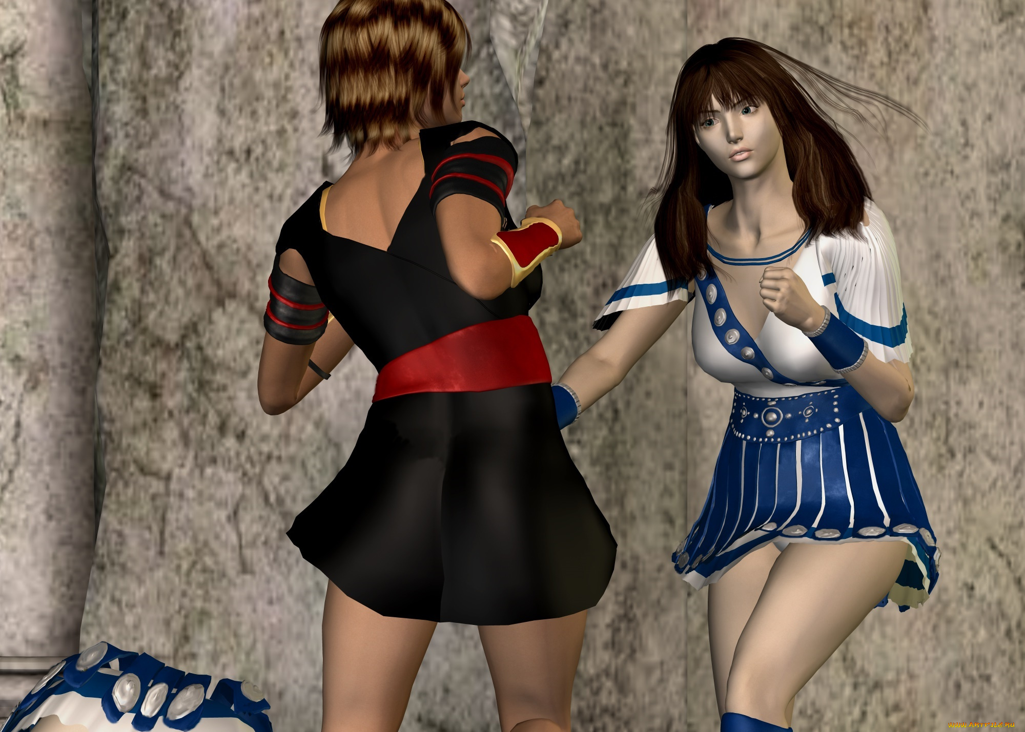 soleil, 3д, графика, фантазия, , fantasy, борьба, фон, взгляд, девушки