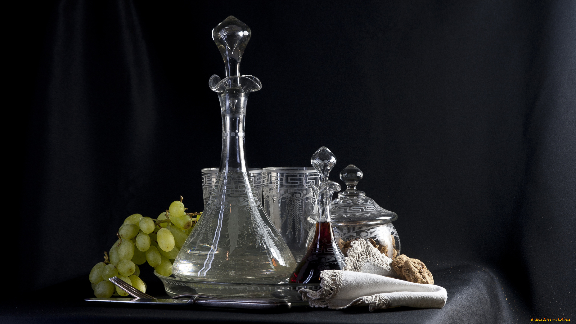 еда, натюрморт, виноград, вино