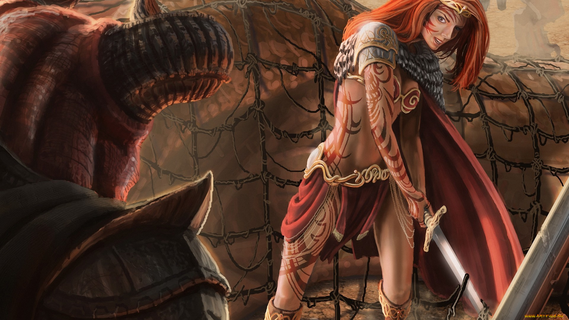 фэнтези, красавицы, и, чудовища, девушка