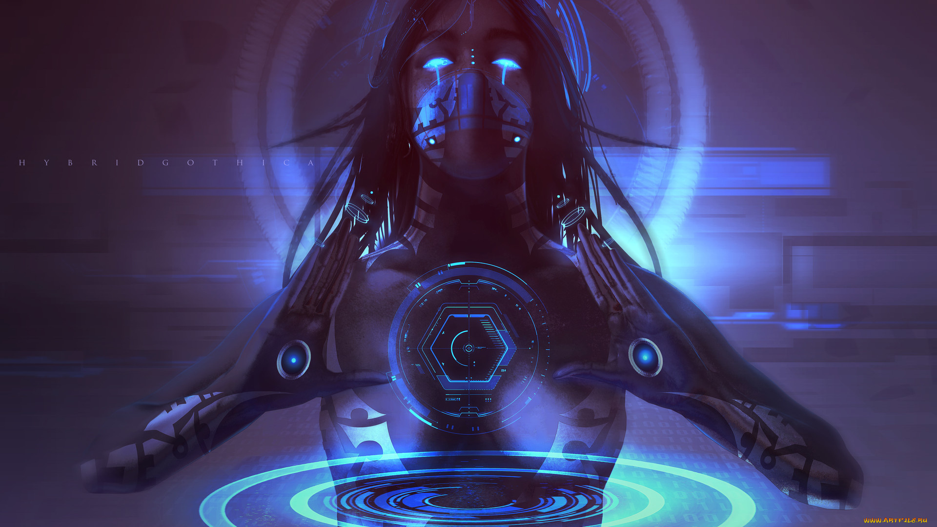 фэнтези, роботы, , киборги, , механизмы, технологии, киборг, девушка, руки, sci-fi, киберпанк, взгляд